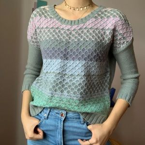 American Eagle Knit Pastel & Grey Sweater